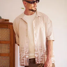 Campus Sutra Comfort Tropics Ombre-Tactile Self Design Regular Fit Casual Shirt-image-32