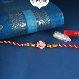 Vivastri antique Gold and Rhodium Plated Alloy Rakhi for Lovely Brother [VIVA1198RKG]-picture-28