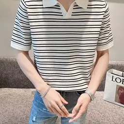 StyleCast Men Striped Polo Collar T-shirt-picture-31