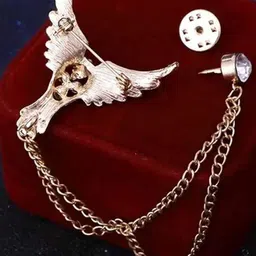 Curren Gold-Plated Zircon Studded Brooch image 4