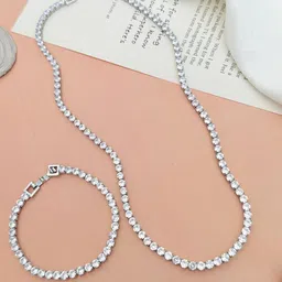 ABDESIGNS Exotic Silver-Plated Stone Studded High Quality Necklace and Bracelet-picture-33