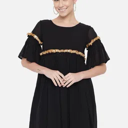 SZN Bell Sleeve Georgette A-Line Dress-picture-39