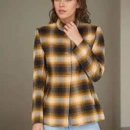Chemistry Women Checked Single-Breasted Overcoat-picture-22