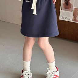 LULU & SKY Girls Printed Pure Cotton Drawstring-Waist Above Knee Skirt-picture-43