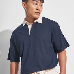 HIGHLANDER Men Solid Polo Collar Oversized T-shirt-picture-11