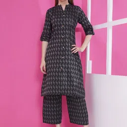 LABEL KASHI Women Printed Regular Pure Cotton Kurta & Palazzos-image-14