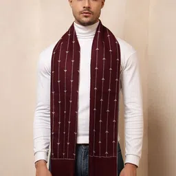 HANDICRAFT PALACE Men Striped & Triangle Reversible Merino Wool Mufflers-picture-25