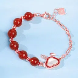 GIVA Girls 925 Silver Rose Gold-Plated Zircon Studded Charm Bracelet-picture-37