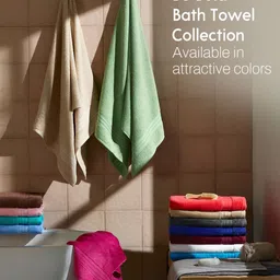 Layers Be Bold Pink Pure Cotton 450 GSM Bath Towel image 2