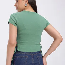 glitchez Knot Narratives Crop Fitted Top image 2