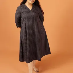 Amydus Striped A-Line Midi Dress image 2
