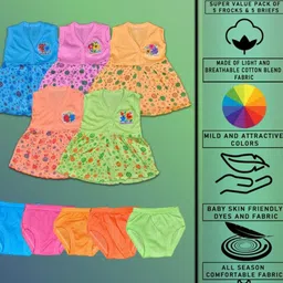 HUXX Girls Pack Of 5 Printed Pure Cotton Top with Shorts image 4