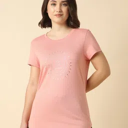 Van Heusen Women Graphic Printed Round Neck Cotton Relaxed Fit T-shirt-picture-38