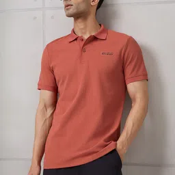 Technosport Men Brand Logo Polo Collar Anti Static Slim Fit T-shirt image 5