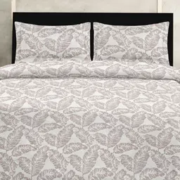 Sleeping Owls Mauve & White Floral 210 TC Cotton Super King Bedsheet Set 2.74 m x 2.74 m-image-4