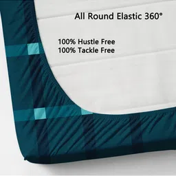 LA VERNE Blue 110 TC Bedsheet with 2 Pillow Covers image 4