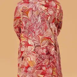 The Mini Trunk Boys Floral Printed Mandarin Collar Regular Kurta Set image 4