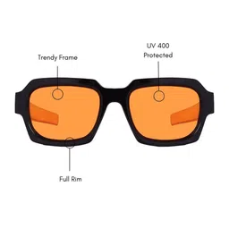 The Tinted Story Unisex Black Wayfarer Sunglasses with Orange UV Protected Lens - TTS1059 image 2