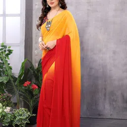 SILKWEAR Ombre Dyed Pure Georgette Ready to Wear Saree image 4