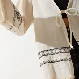 Happiness istanbul Longline Tie-Up Shrug image 4