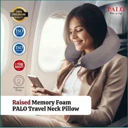 PALO Grey U-Shape Memory Foam Travel Pillow image 3
