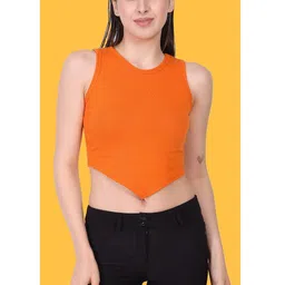 SSTAIR Women Round Neck Ribbed Crop Top-image-89