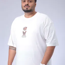 hardsoda by the indian garage co HARDSODA Men Plus Size Graphic Printed Round Neck Cotton Relaxed Fit T-shirt image 3