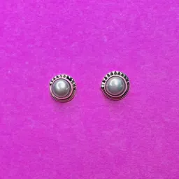 Arte Jewels Sterling Silver Pearls Contemporary Studs-picture-5