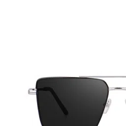 SPADEACES Unisex Black Lens & Silver-Toned Aviator Sunglasses with UV Protected Lens image 2