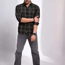 nostrum Men Tartan Checks Checked Casual Shirt image 2