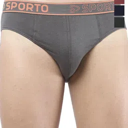 Sporto by Macho Pack Of 4 Cotton Mid-Rise Basic Briefs-picture-33