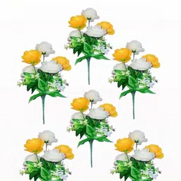 Anandani Fashion White 6 Pieces Artificial Flower-picture-40