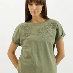 United Colors of Benetton Women Printed Extended Sleeves Ethnic T-shirt-image-23