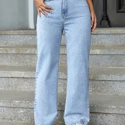 DressBerry Women Comfort Straight Fit High-Rise Light Fade Acid Wash Stretchable Jeans-picture-28