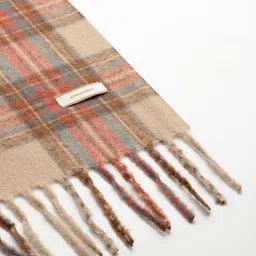 Cayman Checked Tasselled Woolen Stole image 4