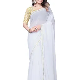 Supro Lifestyle Embroidered Poly Georgette Designer Saree image 3