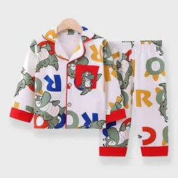 Little Surprise Box LLP Unisex Kids Graphic Printed Soft Cotton Night Suit-image-88