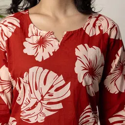 R RANAK CREATION Women Printed Pure Cotton Top With Trouser Co-Ords image 3