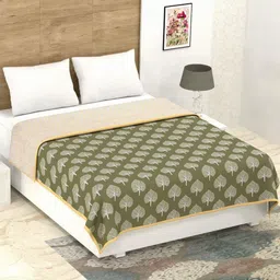 Anadhika Green Floral AC Room Single Bed Dohar-picture-18