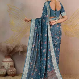 Sangria Printed Saree With Blouse image 2