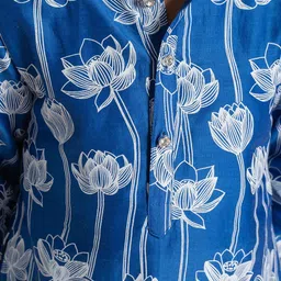 SPUNKIES Boys Printed Chanderi Silk Kurta With Pyjamas image 2