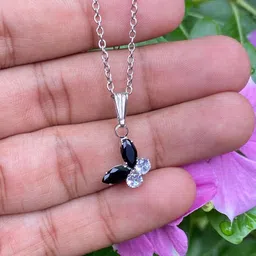 KALAFICIAL Rhodium-Plated Butterfly Style Pendant Necklace-picture-41