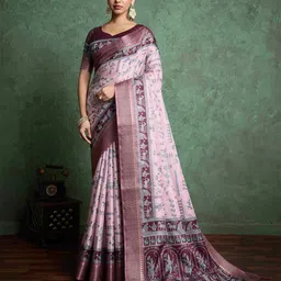 TASRIKA Warli Printed Zari Pashmina Tussar Saree-picture-13