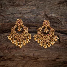 Kushal's Fashion Jewellery Crescent Shaped Chandbalis Earrings-picture-40