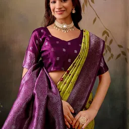 luchila Woven Design Zari Patola Saree With Blouse Piece image 4