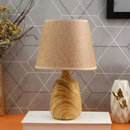 TAYHAA Brown & White Contemporary Frusturical Shaped Table Lamp image 2
