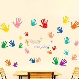 Jaamso Royals Yellow & Blue Sun-Printed Self-Adhesive Waterproof Wall Stickers-image-6