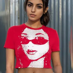 Stylecast X Slyck Red Graphic Printed Crop Top-picture-12