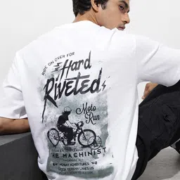 The Roadster Lifestyle Co. Men Printed Relaxed Fit Drop-Shoulder Sleeves T-shirt-picture-19