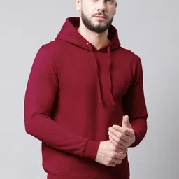 Friskers Men Maroon Hooded Sweatshirt-image-90
